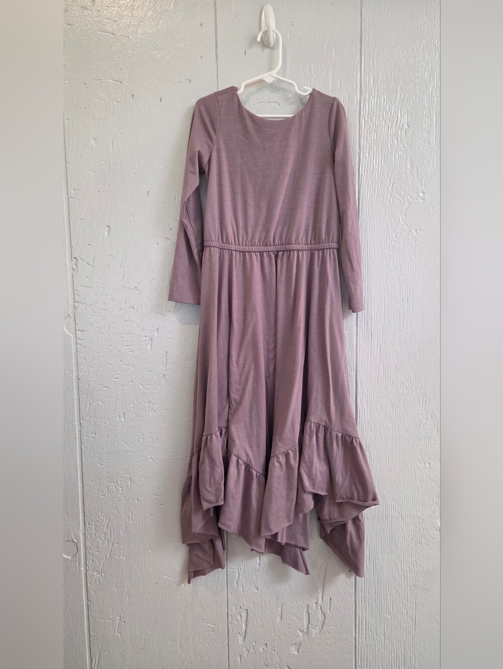 Joyfolie Mia Joy Mauve Long Sleeve Ruffle Hem Maxi Dress